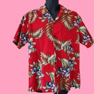 Vintage Red Aloha Hawaiian shirt large